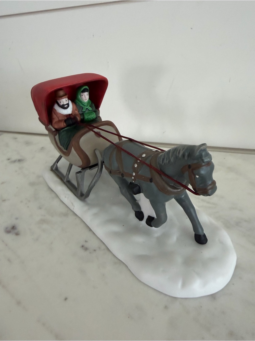 Department 56 One Horse Open Sleigh Accessory Christmas Heritage Village 1988